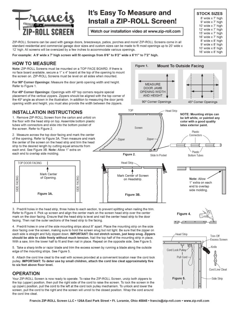 Francis ZipRoll Screen Outdoor Retractable Screen Systems