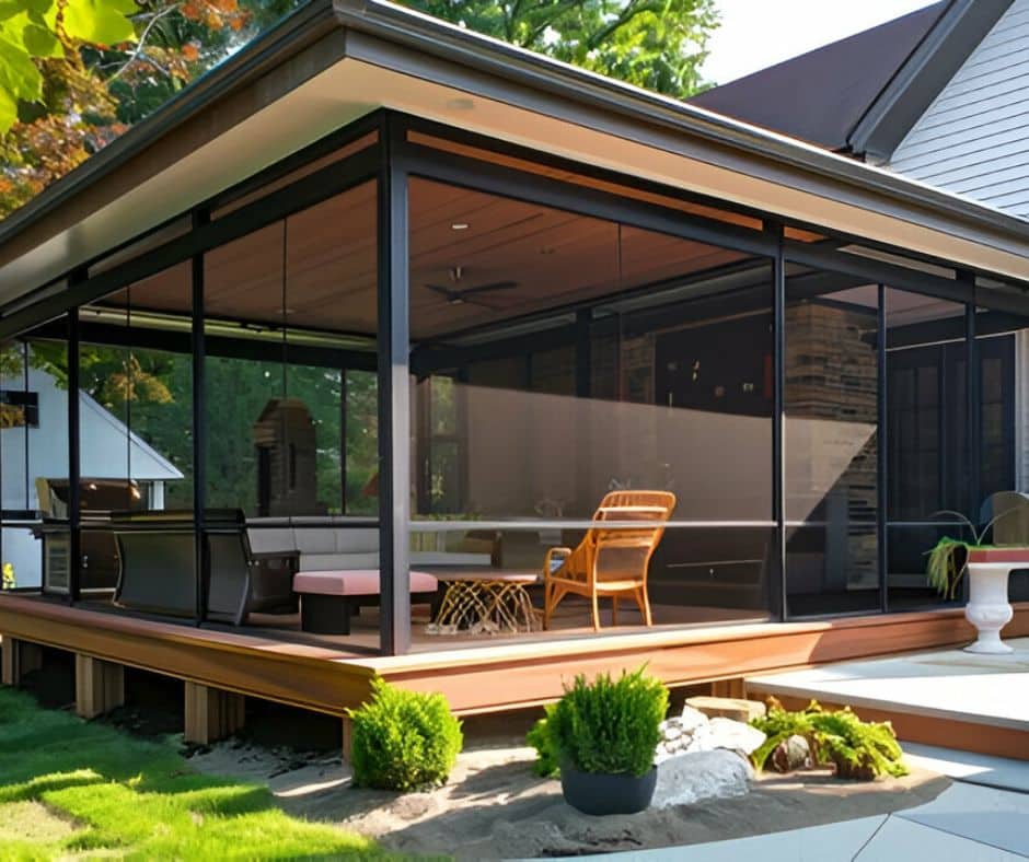 Retractable patio screen enclosure